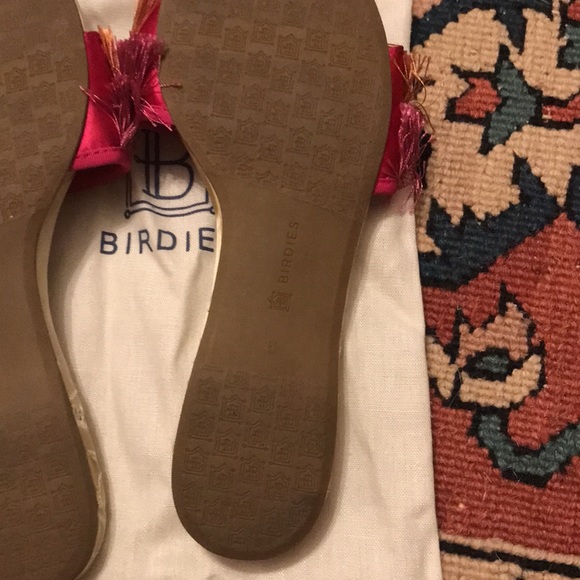 Birdies The Sparrow Sangria Orange & Pink Fringe Size 8 EUC - Picture 3 of 6